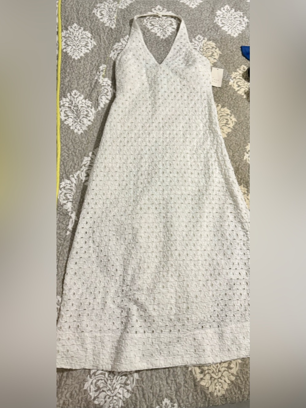 A new Day, NWT, S, White Eyelet Halter Maxi Dress P2P :15-17” - Picture 2 of 11